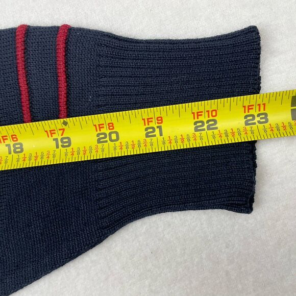 Cag Triko Men’s Wool Mock Neck Sweater Navy Red Striped Business Preppy-M - Picture 6 of 11